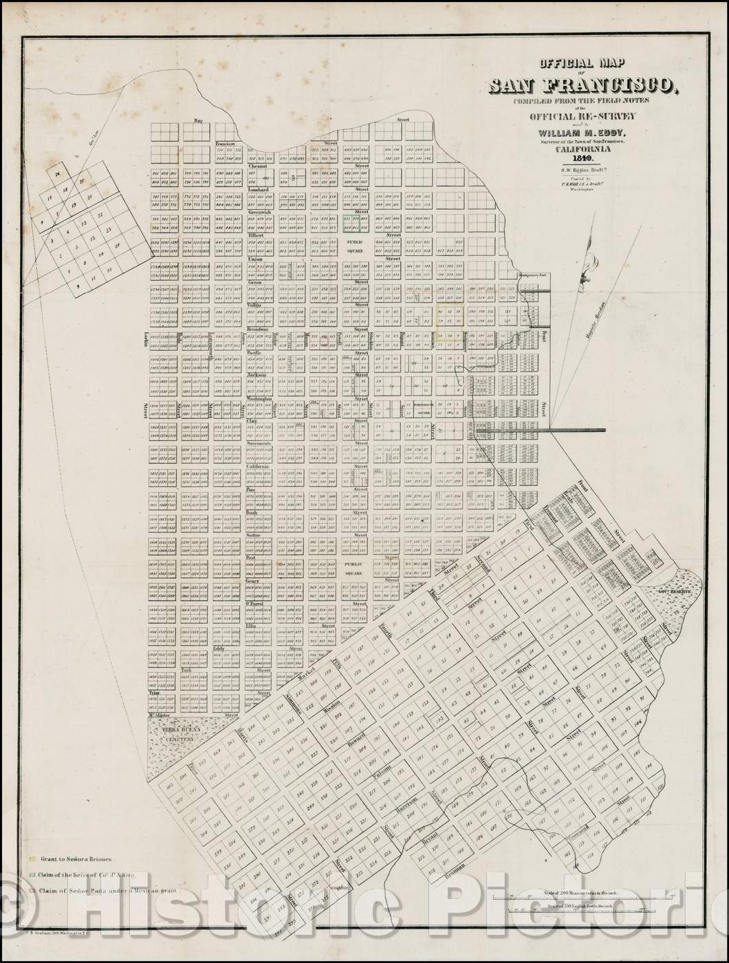 Historic Map - Official Map of San Francisco, 1849, William Eddy v1