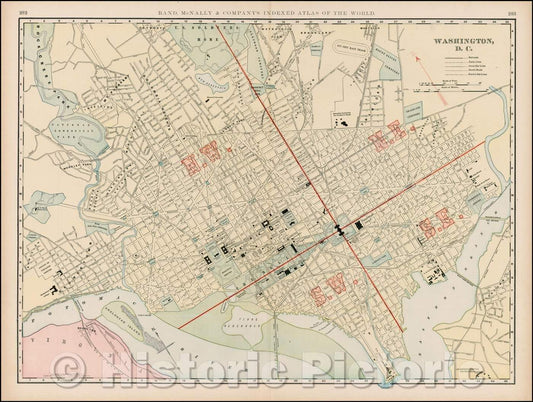 Historic Map - Washington D.C, 1899, Rand McNally & Company v1