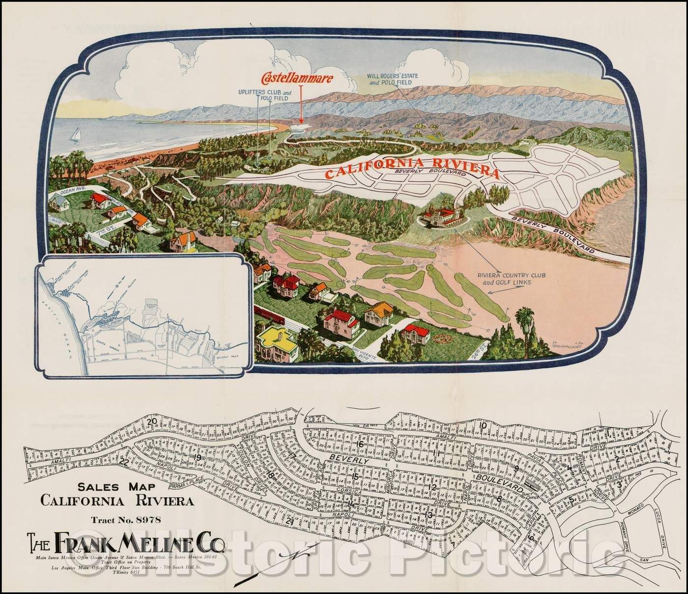 Historic Map - Sales Map California Riviera Tract No. 8978, 1927, A. Vaillancourt v2
