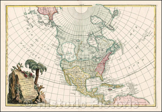 Historic Map - L'Amerique Septentrionale divisee en ses principaux Etats, 1762, Jean Janvier v1