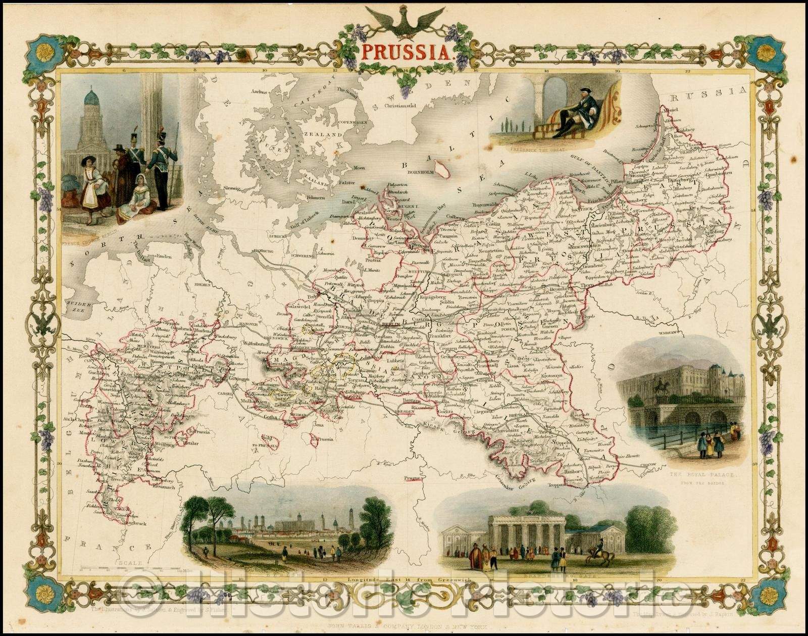 Historic Map - Prussia, 1851, John Tallis v2