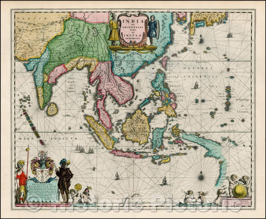 Historic Map - India quae Orientalis dicitur et Insulae Adiacentes, 1642, Willem Janszoon Blaeu v1