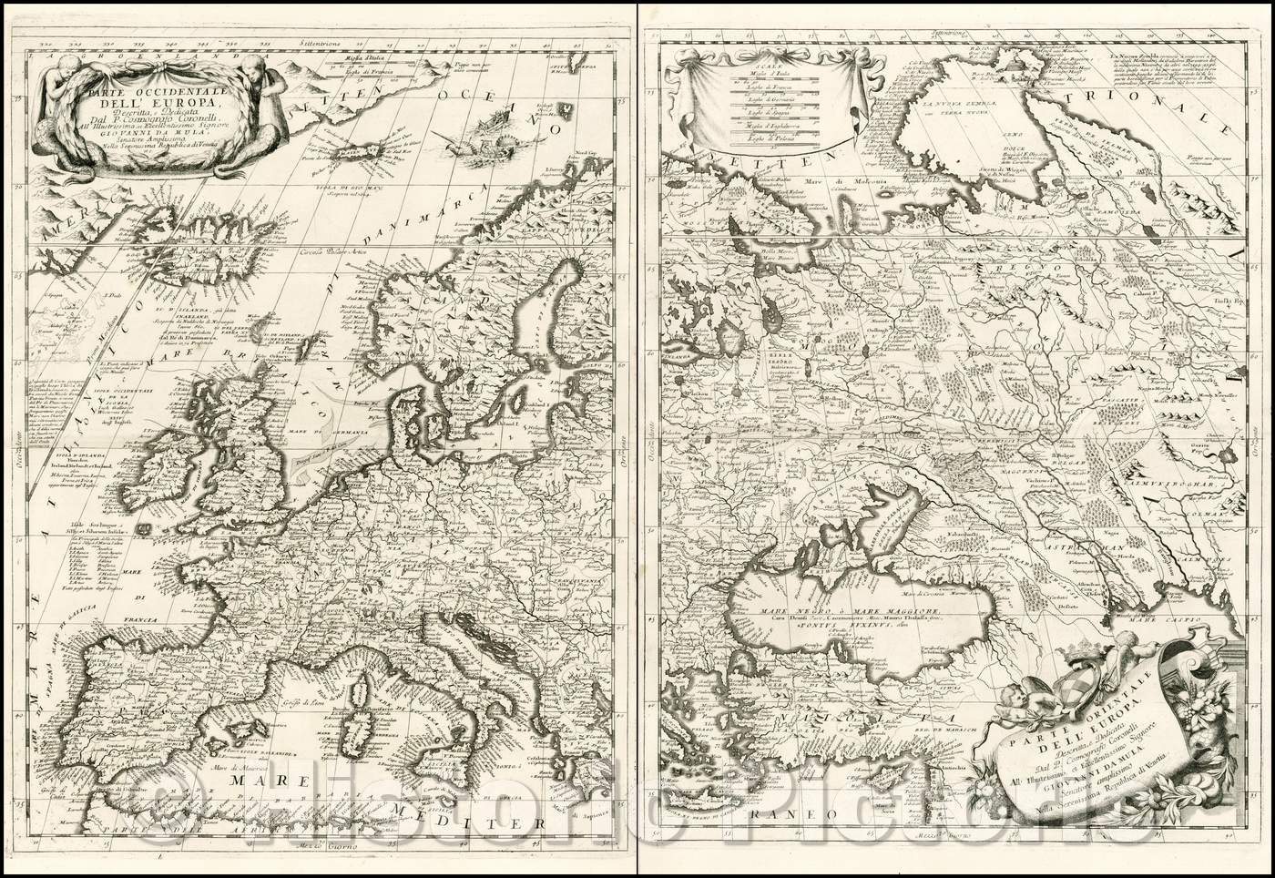 Historic Map - Parte Occidentale Dell' Europa, 1692, Vincenzo Maria Coronelli v1