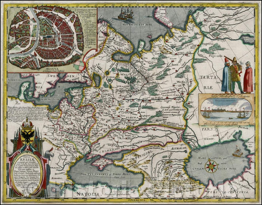 Historic Map - Tabula Russiae ex autographo, quod delineandum curavit Foedor filius Tzaris Borois desumta, 1635, Willem Janszoon Blaeu - Vintage Wall Art