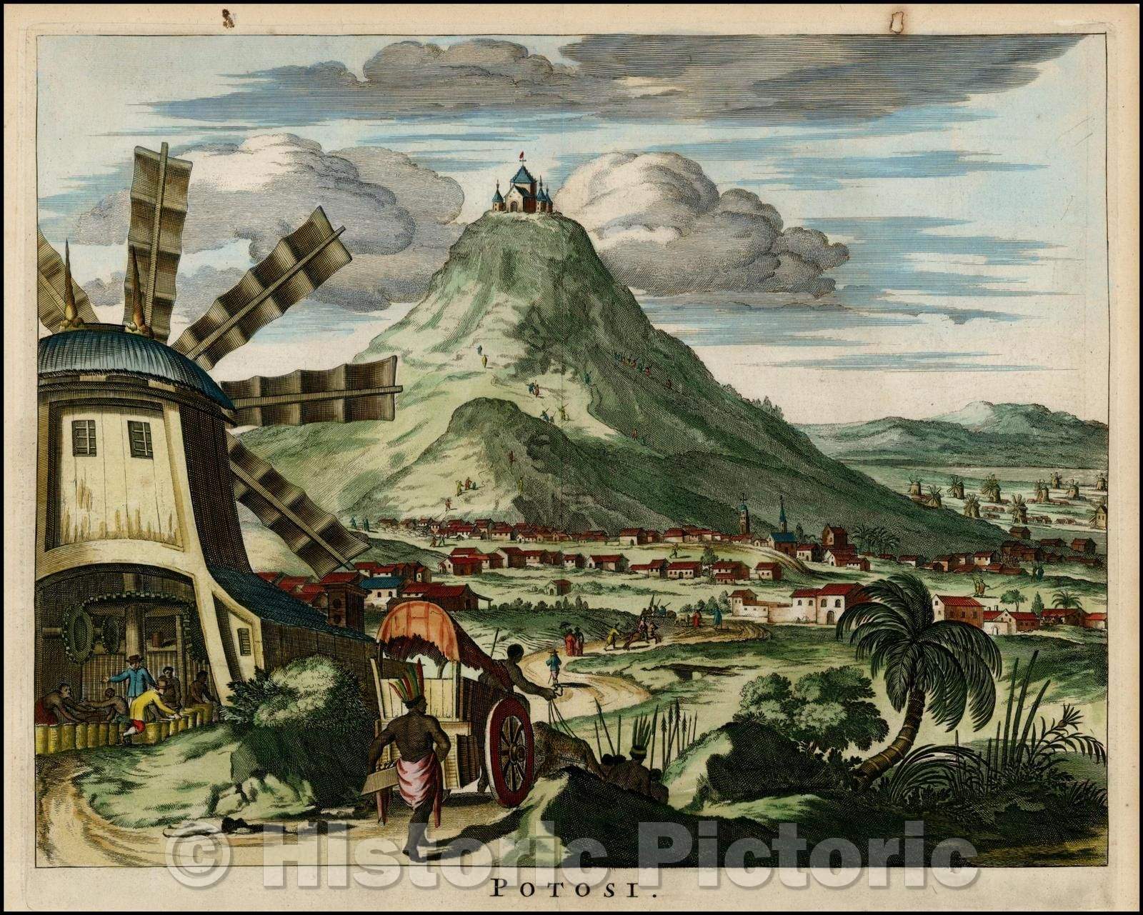 Historic Map - Potosi, Bolivia, 1671, John Ogilby v2