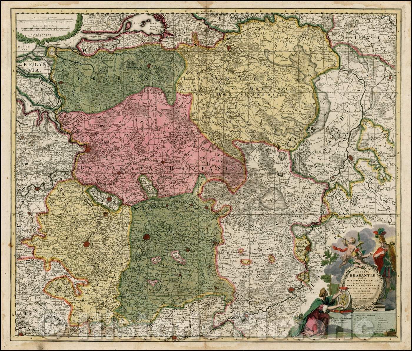 Historic Map - Ducatus Brabantiae divisee in Hispanicam et Batvam in qua sunt Dominia Lov, 1700 - Vintage Wall Art