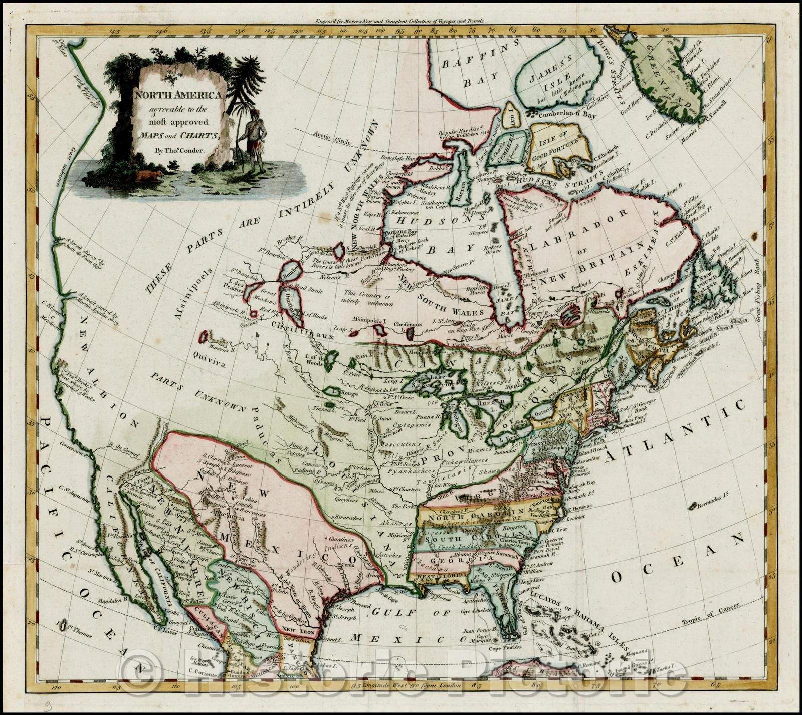 Historic Map - North America, agreeable to the most approved Maps and Charts, 1778, Thomas Condor v1