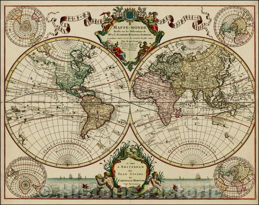 Historic Map - Mappe-Monde Dresse sur les Observations de Mrs de l'Academie Royale des Sciences et quelques autres et surles memoirs, 1745 v1