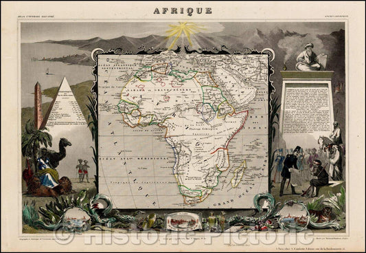 Historic Map - Afrique, 1852, Victor Levasseur v2