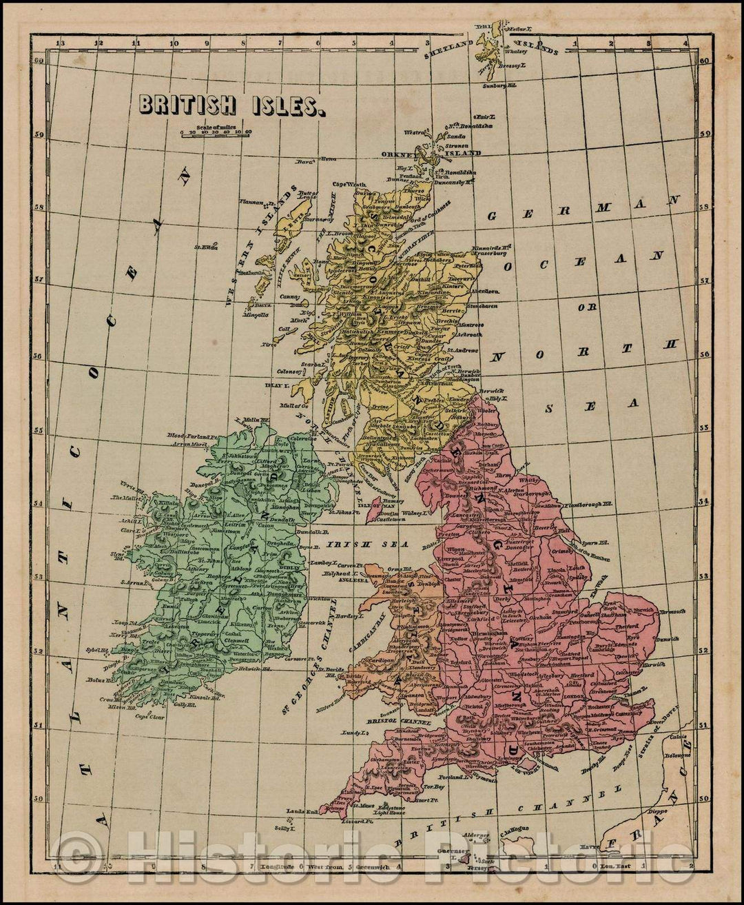 Historic Map - British Isles, 1856, Charles Morse - Vintage Wall Art