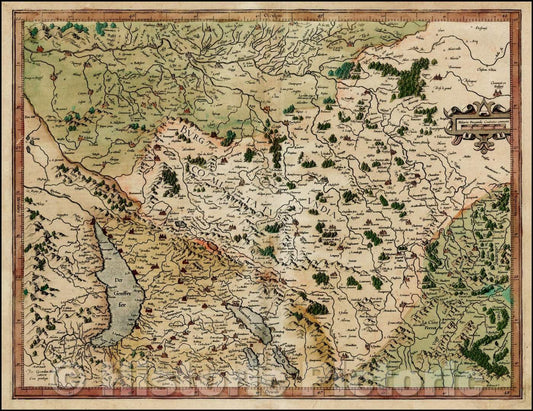 Historic Map - Burgundia Ducatus/France, centered on the Burgundy Region, 1595, Gerard Mercator - Vintage Wall Art