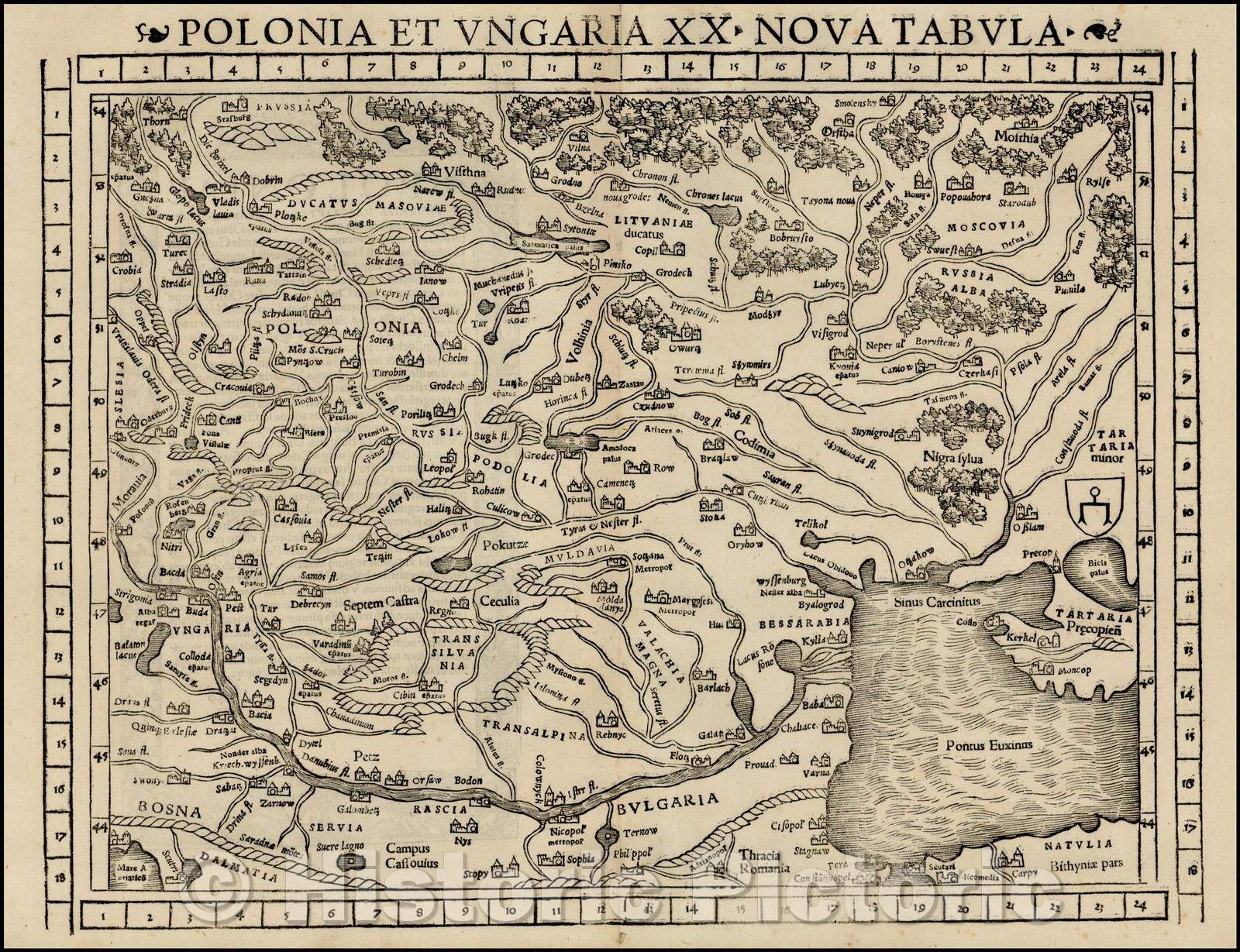 Historic Map - Polonia et Ungaria XX Nova Tabula, 1552, Sebastian M?nster v1