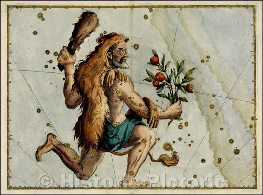 Historic Map - Hercules, 1603, Johann Bayer - Vintage Wall Art