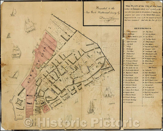 Historic Map - This Plan of the City of New York within the Palisades, 1866, Valentine's Manual - Vintage Wall Art
