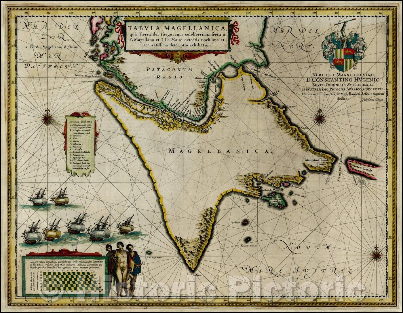 Historic Map - Tabula Magellanica qua Tierrae Del Fuego cum celeberrimis fretis a F. Magellano et I. Le Maire detectus Novissima et accuratissima descriptio, 1640 v2
