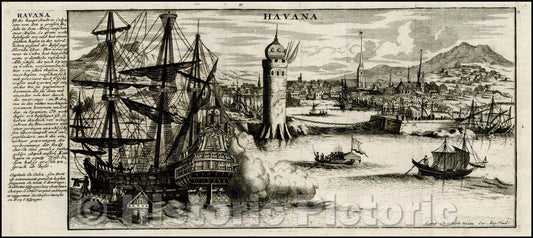 Historic Map - Havana, 1763, Christian Friedrich von der Heiden - Vintage Wall Art