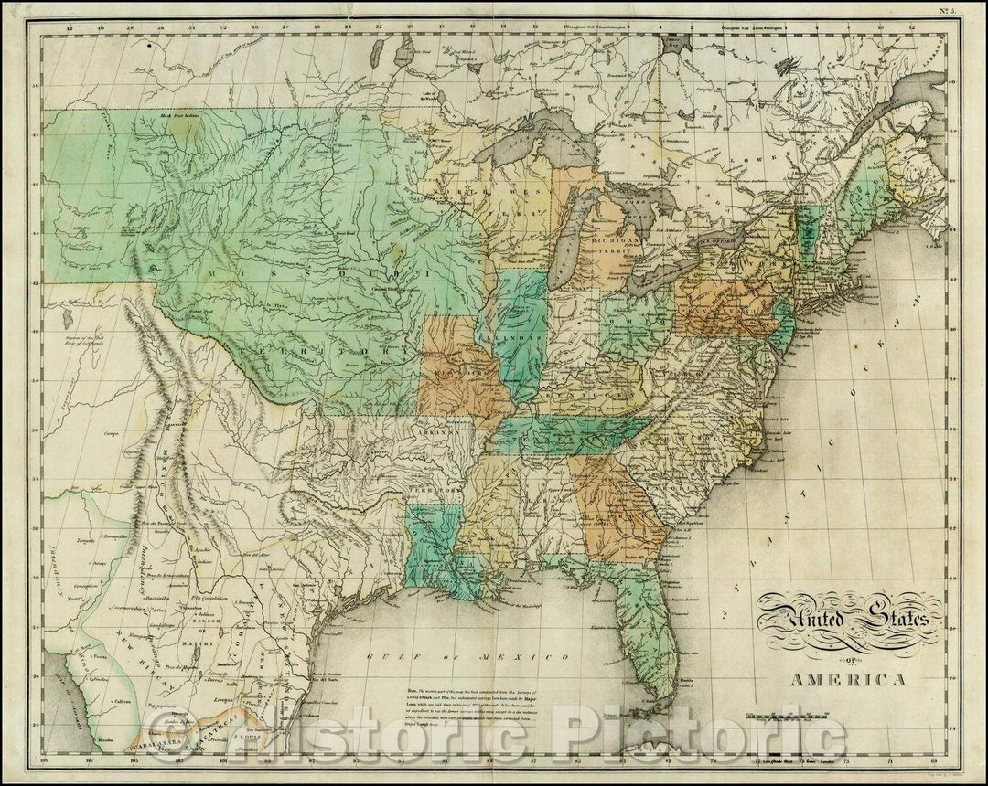 Historic Map - United States Of America, 1821, John Melish v1