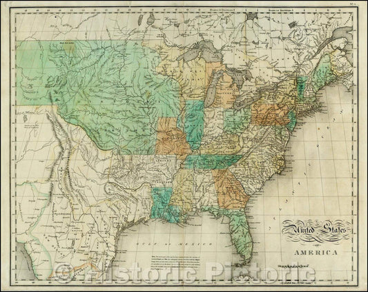 Historic Map - United States Of America, 1821, John Melish v1