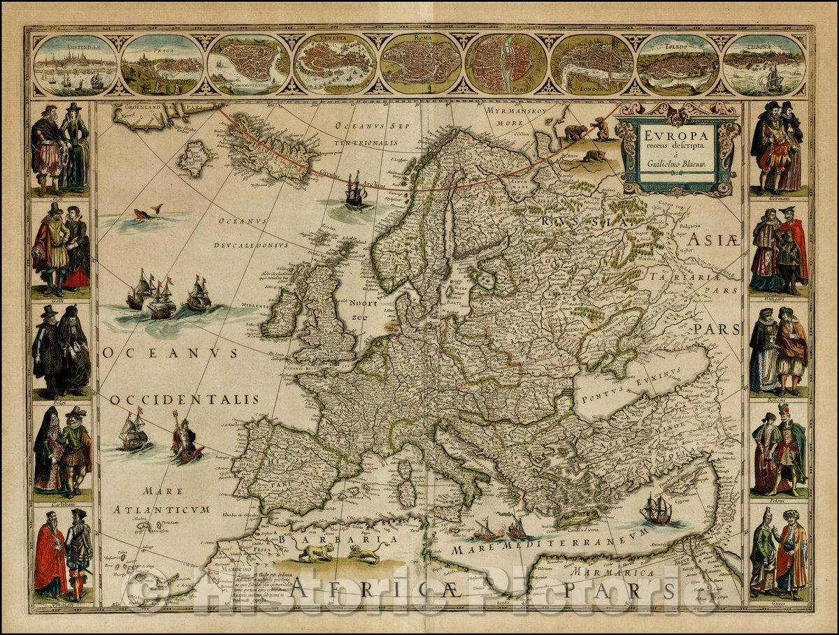 Historic Map - Europa recens descripta, 1630, Willem Janszoon Blaeu v2