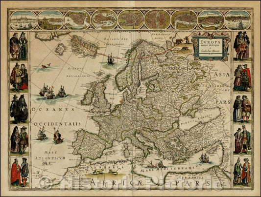 Historic Map - Europa recens descripta, 1630, Willem Janszoon Blaeu v2