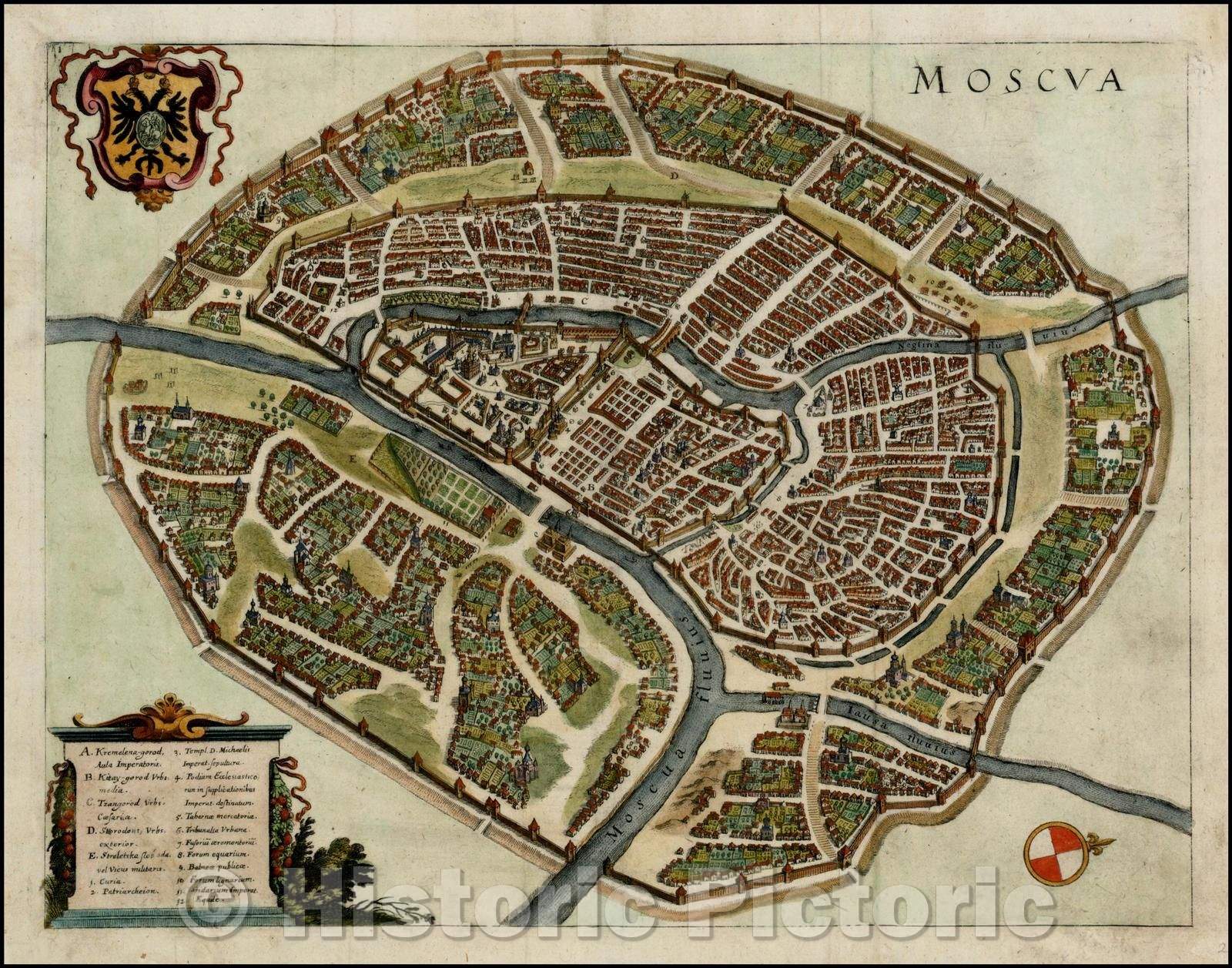 Historic Map - Moscua, 1638, Matthaus Merian v1