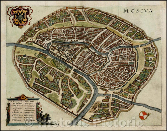 Historic Map - Moscua, 1638, Matthaus Merian v1