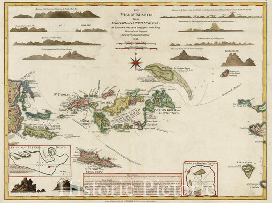Historic Map - The Virgin Islands from English and Danish Surveys, 1797, Thomas Jefferys v1