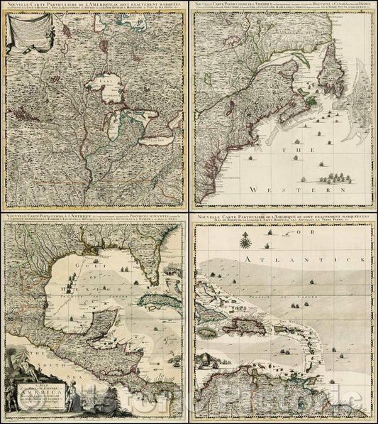 Historic Map - British Empire in America with the French Spanish and Dutch Possessions adjacent thereto, 1742, Covens & Mortier - Vintage Wall Art