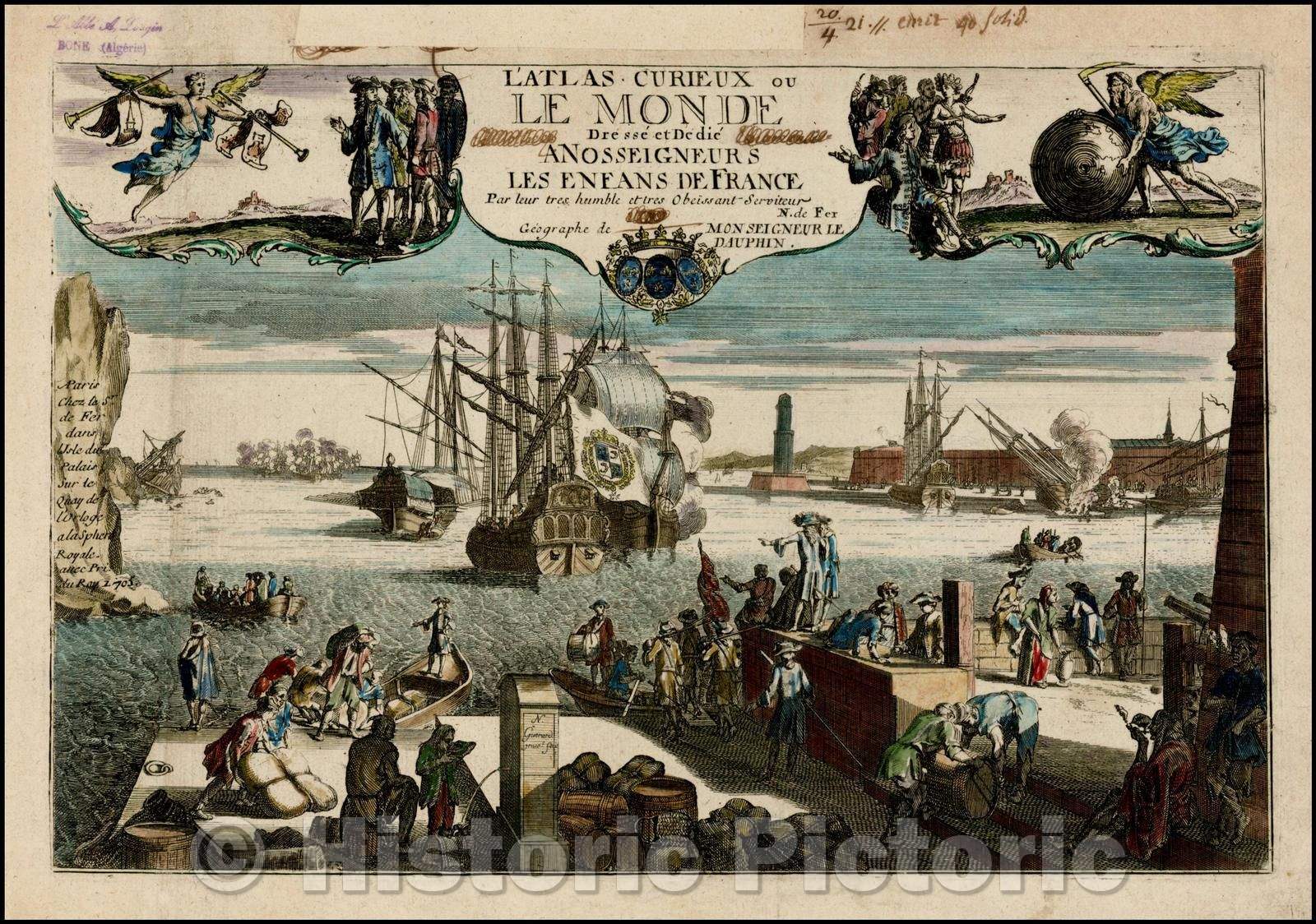 Historic Map - Title Page L'Atlas Curieux ou Le Monde, 1705, Nicolas de Fer v1