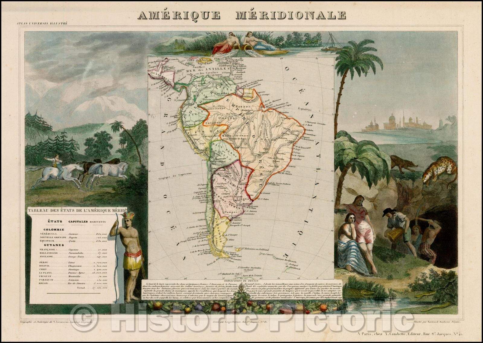 Historic Map - Amerique Meridionale, 1849, Victor Levasseur v1