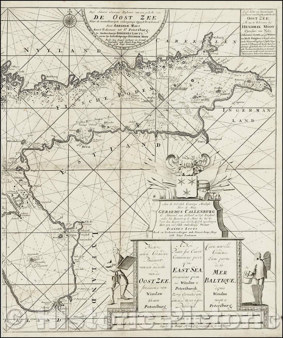 Historic Map - Dese Nieuwe en Curieuse Paskaart van een Gedeelte van Oost Zee Naar de Naauwkeurigste enderegtinge/Sea Chart of the Baltic, 1760 - Vintage Wall Art