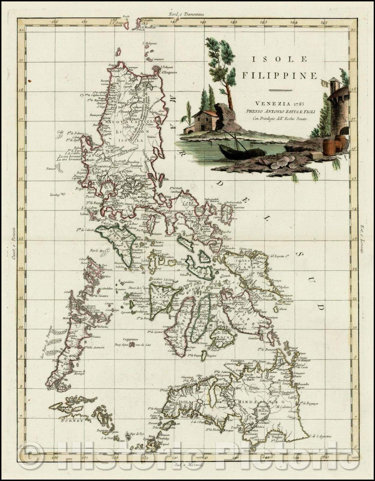 Historic Map - Isole Filippine, 1785, Antonio Zatta v1