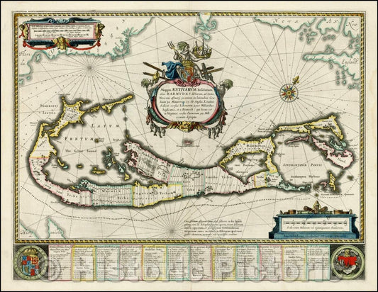 Historic Map - Mappa Aestivarum Insularum Alias Barmudas, 1640, Willem Janszoon Blaeu v1