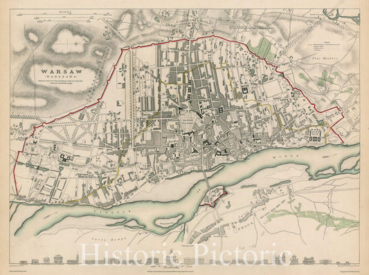 Historic Map - Warsaw Warszawa, 1831, SDUK v3