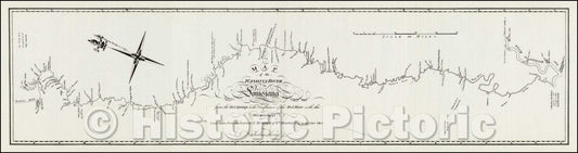 Historic Map - Map of the Washita river in Louisiana from the Hot Springs to the confluence of the Red River with the Mississippi, 1804, George T. Dunbar v1