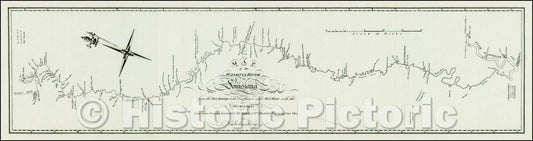 Historic Map - Map of the Washita river in Louisiana from the Hot Springs to the confluence of the Red River with the Mississippi, 1804, George T. Dunbar v2