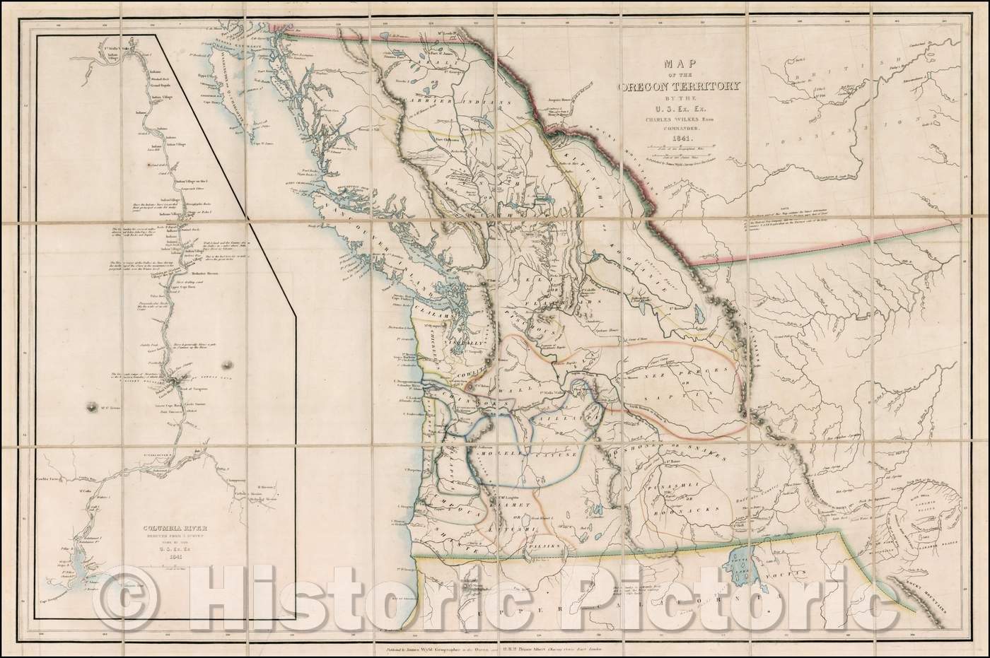 Historic Map - Map of the Oregon Territory, 1844, James Wyld v1