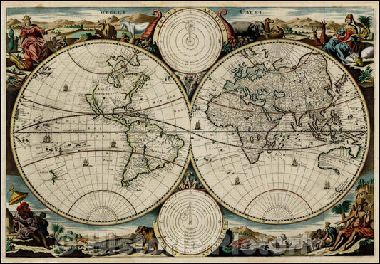 Historic Map - Werelt Caert, 1700, Daniel Stoopendahl v1