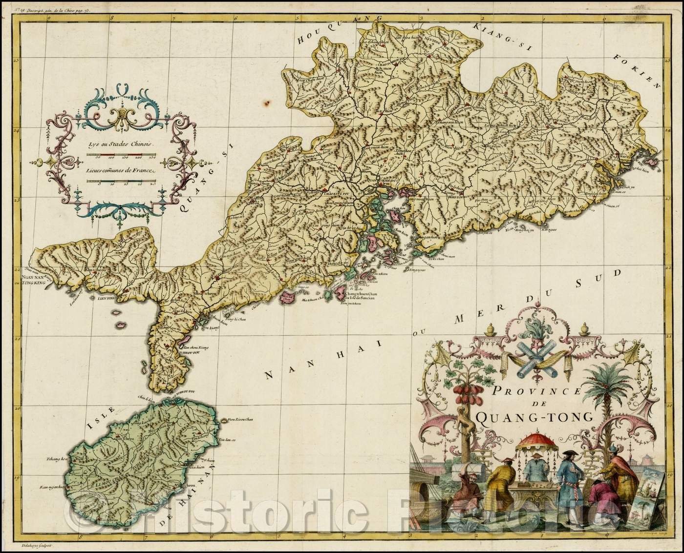 Historic Map - Province De Quang-Tong/Province Of Quang Tong, 1737, Jean-Baptiste Bourguignon d'Anville - Vintage Wall Art