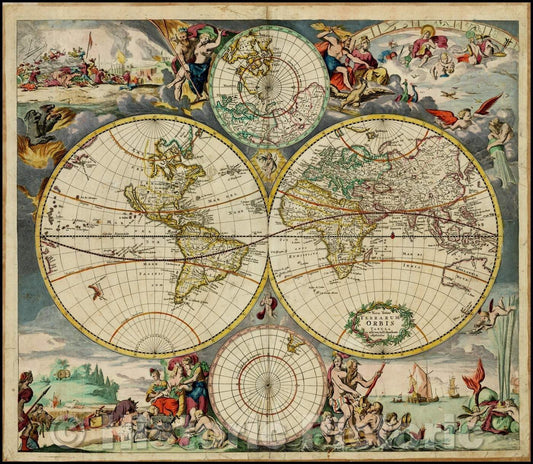 Historic Map - Nova Totius Terrarum Orbis Tabula ex officina Iusti Danckerts Amstelodami, 1680, Justus Danckerts v1