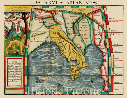 Historic Map - Tabula Asiae XI Southeast Asia, 1542, Sebastian M?nster v2