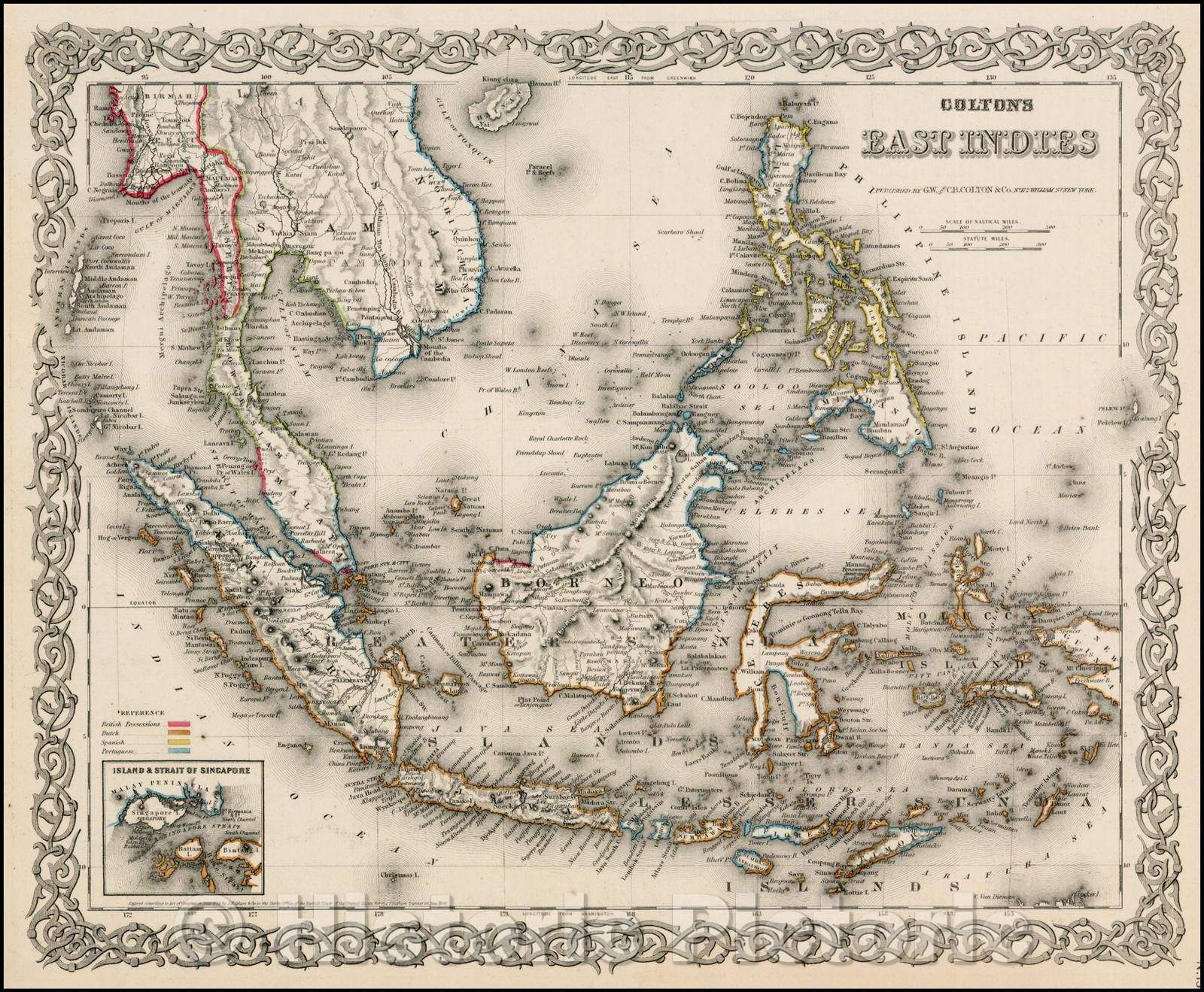 Historic Map - Colton's East Indies, 1859, Joseph Hutchins Colton v2