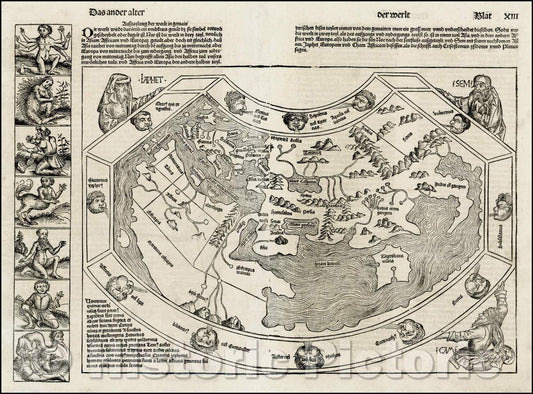 Historic Map - Das ander alter der Werlt, 1493, Hartmann Schedel - Vintage Wall Art