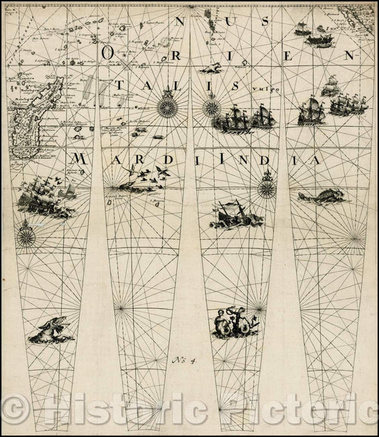 Historic Map - Madgascar & Indian Ocean - Untitled Globe Gores), 1751, Johann Friedrich Endersch - Vintage Wall Art