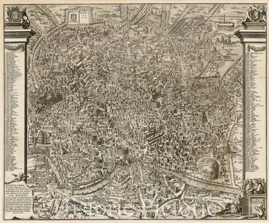 Ancient Rome City Plan Historical Map Print