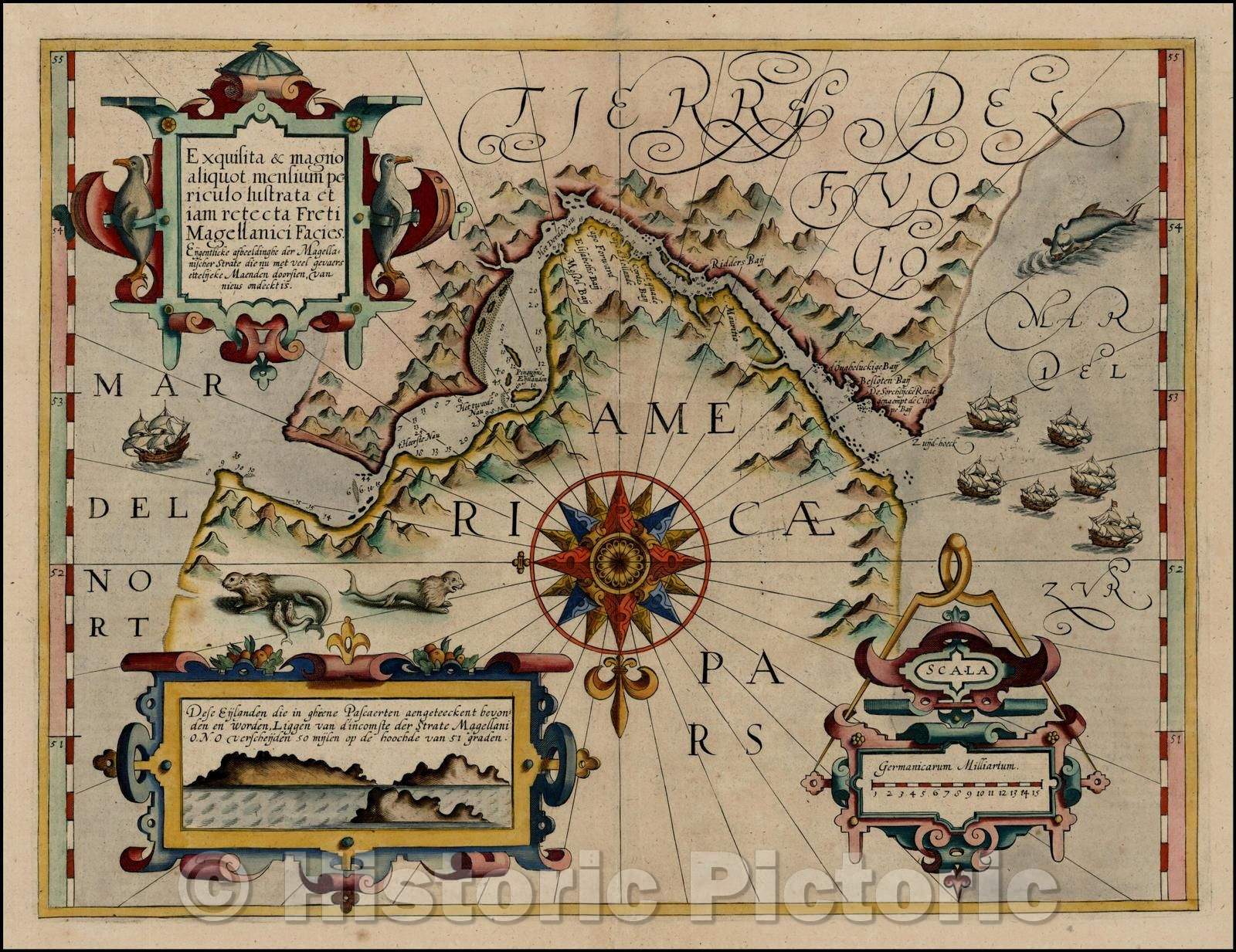 Historic Map - Exquisita & magno aliquot mensium periculo Lustrata et iam retecta Freti Magellanici Facies, 1606, Gerard Mercator v3
