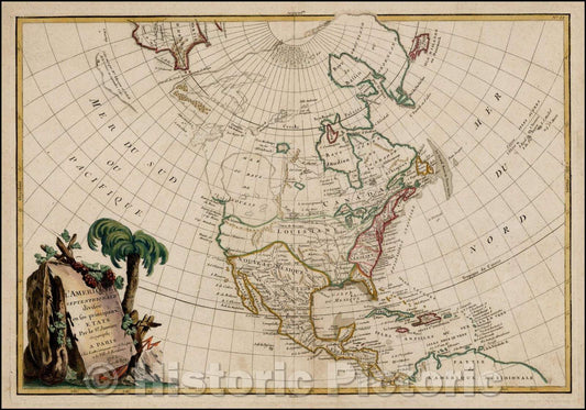 Historic Map - L'Amerique Septentrionale divisee en ses principaux Etats, 1762, Jean Janvier v1