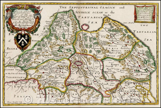 Historic Map - A Generall Mapp of the Kingdoms of Tartaria, 1670, Richard Blome - Vintage Wall Art