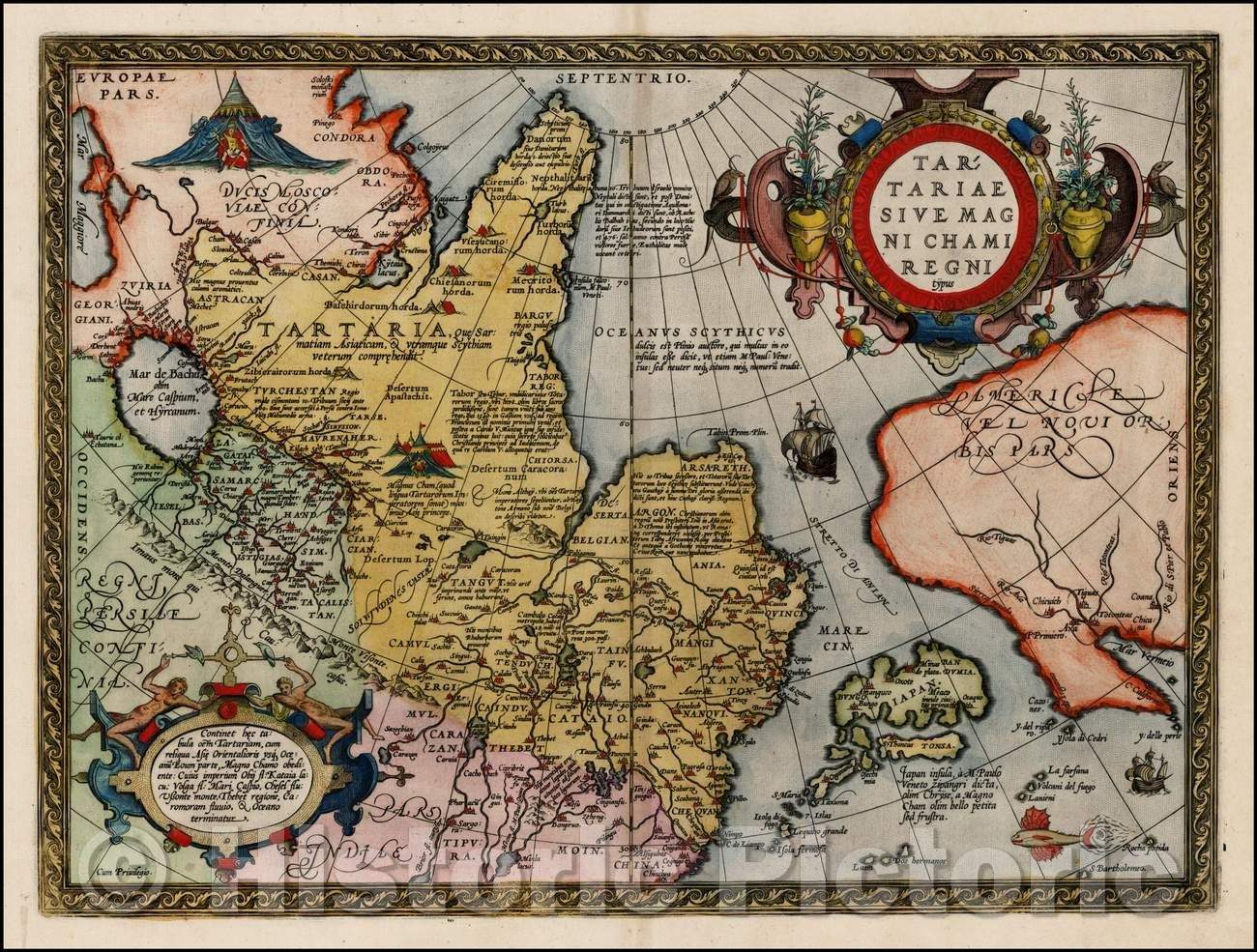 Historic Map - Tartariae Sive Magni Chami Regni typus, 1592, Abraham Ortelius v1