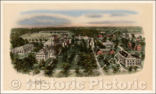 Historic Map - University of North Carolina, 1907, Richard Rummell - Vintage Wall Art